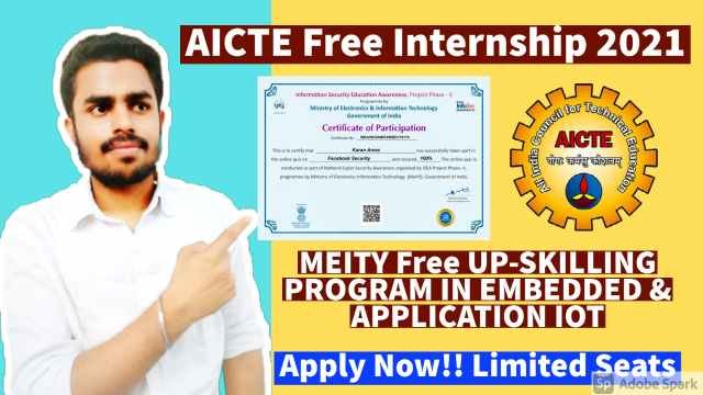 AICTE Free Internship 2021 |UP-SKILLING PROGRAM IN EMBEDDED & APPLICATION IOT