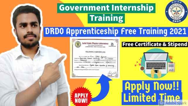 Government Internship Training | DRDO Apprenticeship Free Training 2021 | DRDO Recruitment 2021
