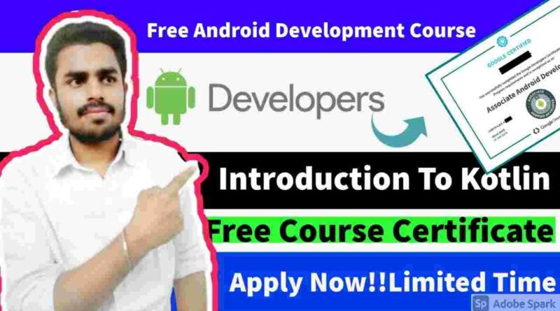 Introduction to Kotlin Course with Free Certificate | Free Kotlin course to develop Android App