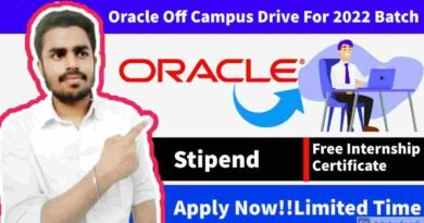 Oracle Internship | Free Internship For Students | Oracle Off Campus Drive For 2022 Batch