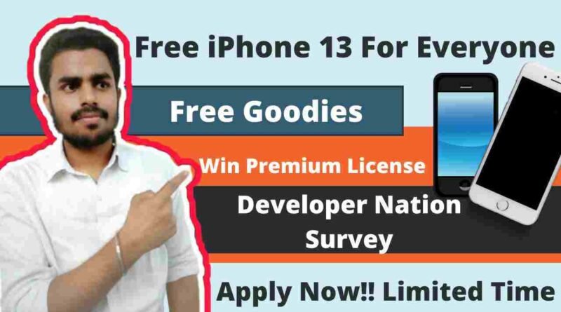 Developer Nation Survey | Win Premium License | Earn Free Goodies | Chance To Win iPhone 13