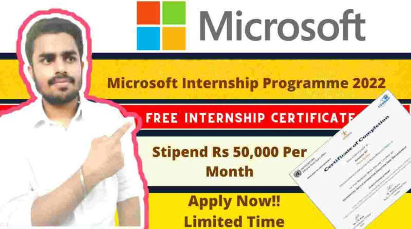 Microsoft Summer Internship 2022 India Microsoft Internship Online In 