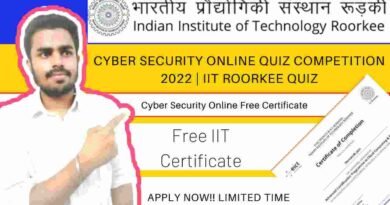 Cyber Security Quiz Cognizance 2022 | Cyber Security Free Certificate Online | IIT Roorkee Quiz Competition