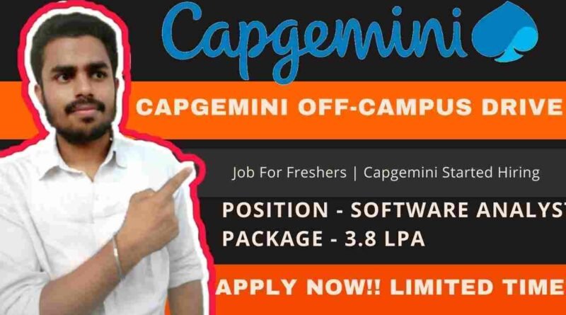 Capgemini Off-Campus Recruitment Drive For Batch 2021 | Capgemini Hiring Tech Geeks | Location-Bangalore