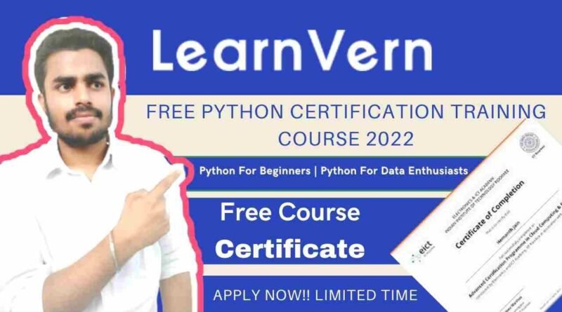 Best Free Python Course With Certificate | Python From Beginner To Advanced | Skill India Free Course 2022