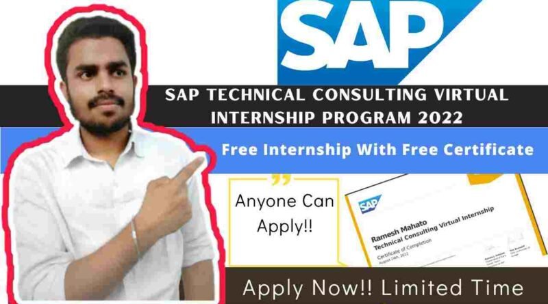 SAP Internship For Freshers: SAP Technical Consulting Virtual Internship Program 2022 | Free Internship Certificate