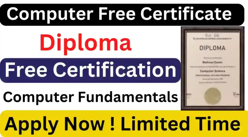 Computer Free Certificate | Diploma Free Certification | Computer Fundamentals
