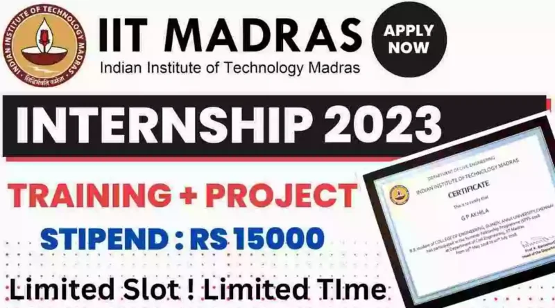 IIT Madras Summer Internship Application Form 2023 | RBCDSAI Summer Internship