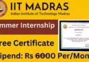 IIT Madras Summer Internship 2023 | Get Hands-On With Stipend & Certification